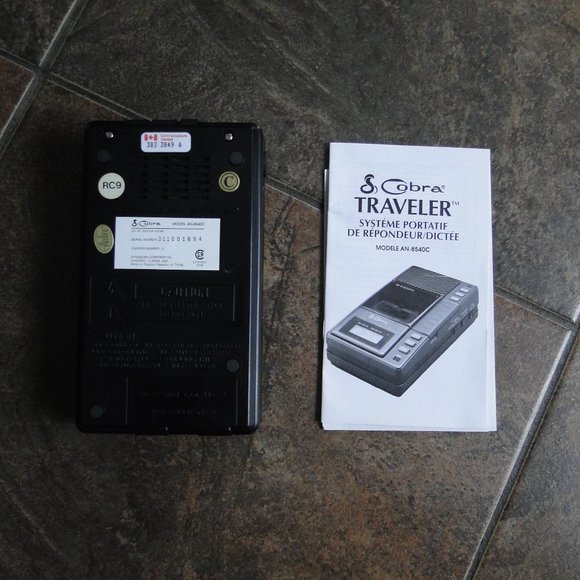 Vintage Cobra Portable Answering Dictation System Black An-8540 - Picture 2 of 3